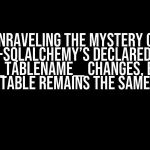 Unraveling the Mystery of Flask-SQLAlchemy’s declared_attr: When __tablename__ Changes, but the Table Remains the Same